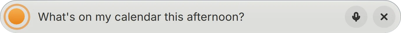 Ada’s talk pill, listening: What’s on my calendar this afternoon?