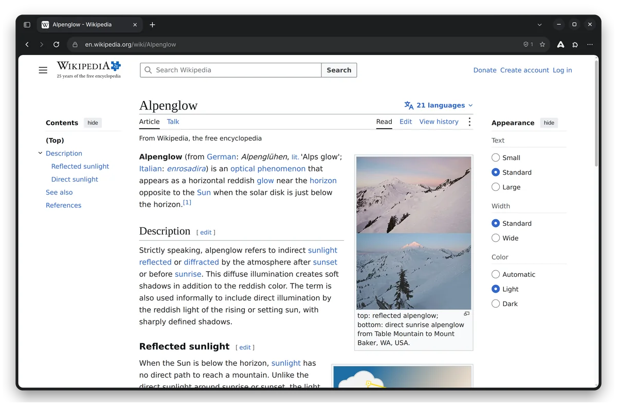 Ada’s browser, one of the windows she works in.